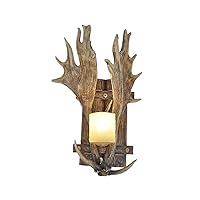 Country Deer Antlers Resin Wall Sconce Lighting Creative Candle Lamp Antique Bedside Wall Lamp Fixture Dining Living Room Background Wall Wall Light Lantern Stylish