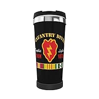 25th Infantry Division Vietnam Veteran Portable Insulated Tumblers Coffee Thermos Cup Stainless Steel With Lid Double Wall Insulation Travel Mug For Outdoor