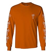 VICES AND VIRTUES Cool Summer Graphic Palm Tree California Beach Long Sleeve Men's