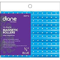 Diane Magnetic Hair Roller, Blue, 5/8 Inch, Strong material, unbreakable material, curls, perm, holds hair in place, perfect for any hair style, sanitary, washable, 5/8, Static electricity holds hair