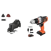 BLACK+DECKER Matrix Oscillating Tool Attachment with 20V MAX Matrix Cordless Drill/Driver (BDCMTO & BDCDMT120C)