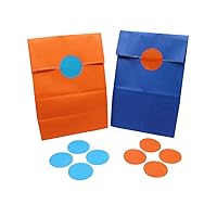 MORANTI Orange Blue Party Favor Bags 5.1 X 3.1 X 9.4 Inch Small Party Goody Paper Bags for Wedding Birthday Anniversary Party Gift Bags Snack Candy (Orange Blue, 24 CT)
