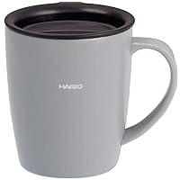 Hario Insulated Mug with Lid, 300ml (10 oz) (Gray)