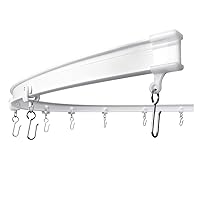KXLife Flexible Curtain Ceiling Track, Curved Ceiling Track for Curtains, Hospital Curtain Track System, Room Divider Curtain Track(12 ft) White
