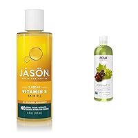 JASON Skin Oil, Vitamin E 5,000 IU, All Over Body Nourishment, 4 Oz & NOW Solutions, Grapeseed Oil, Skin Care for Sensitive Skin, Light Silky Moisturizer for All Skin Types, 16-Ounce