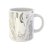 Coffee Mug Silver Gold Pastel Marble Ink Abstract Painting Beautiful Watercolor 11 Oz Ceramic Tea Cup Mugs Best Gift Or Souvenir For Family Friends Coworkers