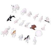 Simulation Arctic Winter Animal Model Decoration Toys - Set of 18 Arctic Animals Figurines for Children, Perfect for Educational Play and Science Projects