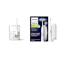 Philips Sonicare Power Flosser 3000, White, HX3711/20 & ProtectiveClean 6100 Rechargeable Electric Power Toothbrush, White, HX6877/21