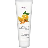 NOW Solutions, Vitamin C and Sea Buckthorn Lotion, Hydrates, Repairs and Nourishes Dry Dull Skin, 8-Ounce