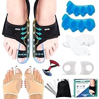 Bunion Corrector Splint and Pads Relief Kit - Hammer Toe and Hallux Valgus Pain Relief Sleeves – 8Pc. Bunion Care for Big Toe Joint Pain - Men and Women – Toe Separator, Straightener, Spacer, Spreader