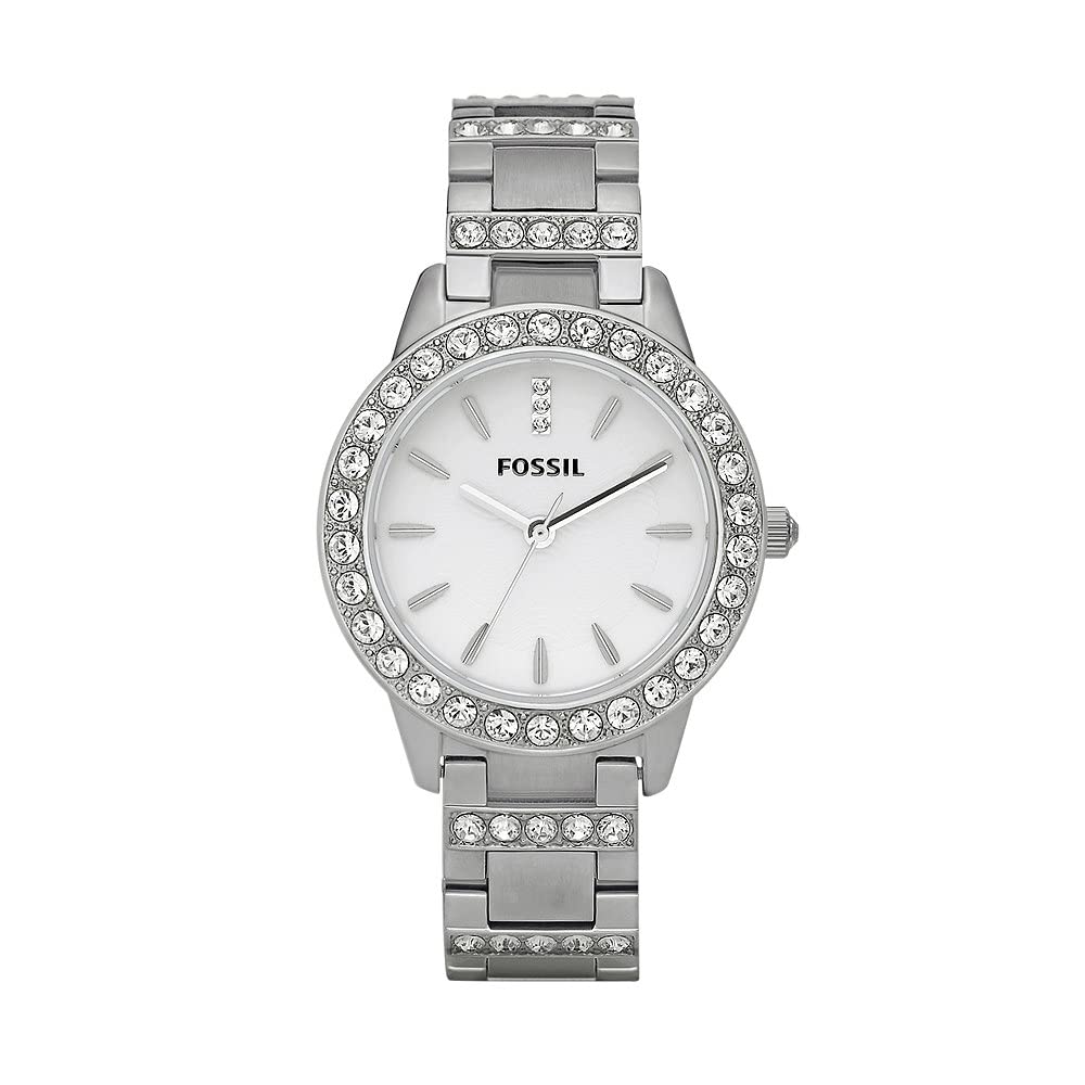 Fossil Jesse Women's Watch with Crystal Accents and Self-Adjustable Stainless Steel Bracelet Band