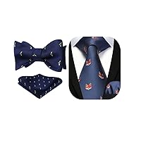HISDERN Ties for Men Fun Animal Tie Handkerchief