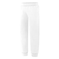 Hanes Big Girls' ComfortSoft EcoSmart Fleece Jogger Pants White