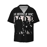 The Sisters of Mercy Men's Fashion Hawaiian T Shirt Funny Button Down Tops Short Sleeve Tops