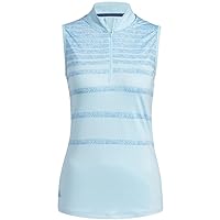 adidas Women's Herringbone Stripe Sleeveless Golf Polo Shirt
