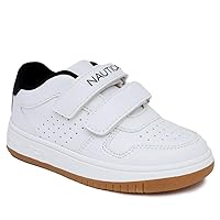 Nautica Kids' Double Strap Sneakers | Casual Athletic Shoes for Boys and Girls | Durable and Comfortable Fit for Toddlers and Little Kids