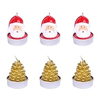 Holibanna 6pcs Candle Holder Decor Christmas Wax Warmer Tealight Candles Delicate Decorative Glass Wax Votive Candles Party Unscented Candles Christmas Candles Candlestick Heater