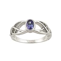 Dainty Tanzanite Ring Gold, Vintage Oval Tanzanite and 14 k Gold Ring