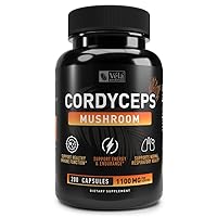 Vela Cordyceps 10:1 Extract Supplement | 1100 mg per Serving | Energy, Immune System & Respiratory Health Support* | 200 Capsules