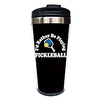 Pickleball Travel Coffee Mug for Pickleball Lover, I'd Rather Be Playing Pickleball Stainless Steel Coffee Tumbler for Friends Birthday Gifts 12 Oz