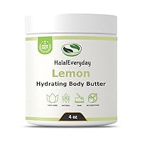 HalalEveryDay Lemon Body Butter Pure, Refined and Raw 8 Oz - Made with Lemon Essential oil - Great for making soap, lotion, cream - amazing moisturizer