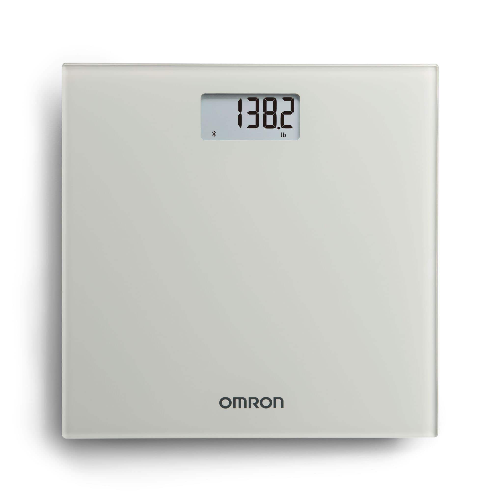 OMRON Digital Scale with Bluetooth Connectivity (SC -150), 330-lb Weight Capacity, with Free Smartphone App, Light Grey