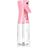 Spray Bottle, Fine Mist Spray Bottle for Hair, Ultra-Fine Continuous Spray Bottle for Skincare, Plant Care, Pet Grooming, Cleaning and Disinfection, Refillable Spray Container (1Pcs Pink Clear 6.8oz)