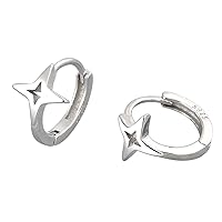 Silver Gold Color Jewelry Simple Four-ponted for Cross Star Earrings for Girl Women Fashion Exquisite Party Accessories