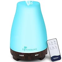 Essential Oil Diffusers 200ML Remote Control Diffuser Mist Humidifiers BPA-Free Aromatherapy Diffuser (Black Base)