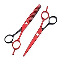 Professional Barber Scissors Set, 5.5 Inch Stainless Steel Hairdressing Shears Set, Hair Cutting Scissors Thinning Shears Set, Sharp and Durable, for Haircut, Hair Shears for Home and Salon