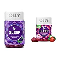 OLLY Sleep Gummies with Melatonin, L-Theanine and Botanicals, BlackBerry and Strawberry Flavors, 130 Count