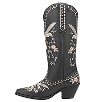 Dingo Womens Full Bloom Floral Round Toe Casual Boots Knee High Mid Heel 2-3