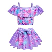 Dressy Daisy Magical Family Two Piece Tankini Swimsuit Swimwear Swimming Bathing Suit with Skirt for Toddler Little Girls