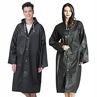 Cosowe Rain Ponchos for Adults Reusable, 2 Pcs Raincoats Emergency for Women Men with Hood and Drawstring