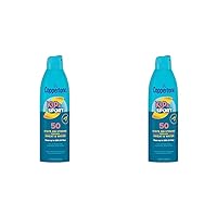 Coppertone SPORT Kids Sunscreen Spray SPF 50, Water Resistant, Continuous Spray Sunscreen for Kids, Broad Spectrum Sunscreen SPF 50, 5.5 Oz Spray (Pack of 2)