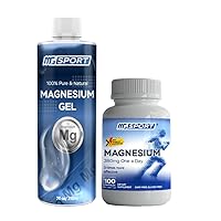 High Absorption Magnesium Supplement (100 Count) and Gel for Leg Cramps and Sore Muscles