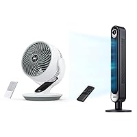 Dreo Oscillating Fan for Bedroom, 9 Inch Quiet Table Fans for Home Whole Room & Tower Fan 42 Inch, Cruiser Pro T1 Quiet Oscillating Bladeless Fan 6 Speeds, 4 Mode