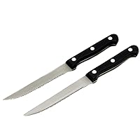 Chef Craft Select Steak Knife Set, 4.5 Inch Blade 8.25 Inches In Length 2 Piece Set, Stainless Steel/Black