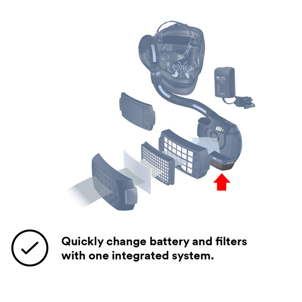 3M Battery, Lithium Ion, for 3M Adflo Powered Air Purifying Respirators (PAPR) for Welding, 35-1099-07, 1 Each