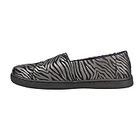 TOMS Women's Alpargata Recycled Cotton Canvas Loafer Flat, Black, 5.5