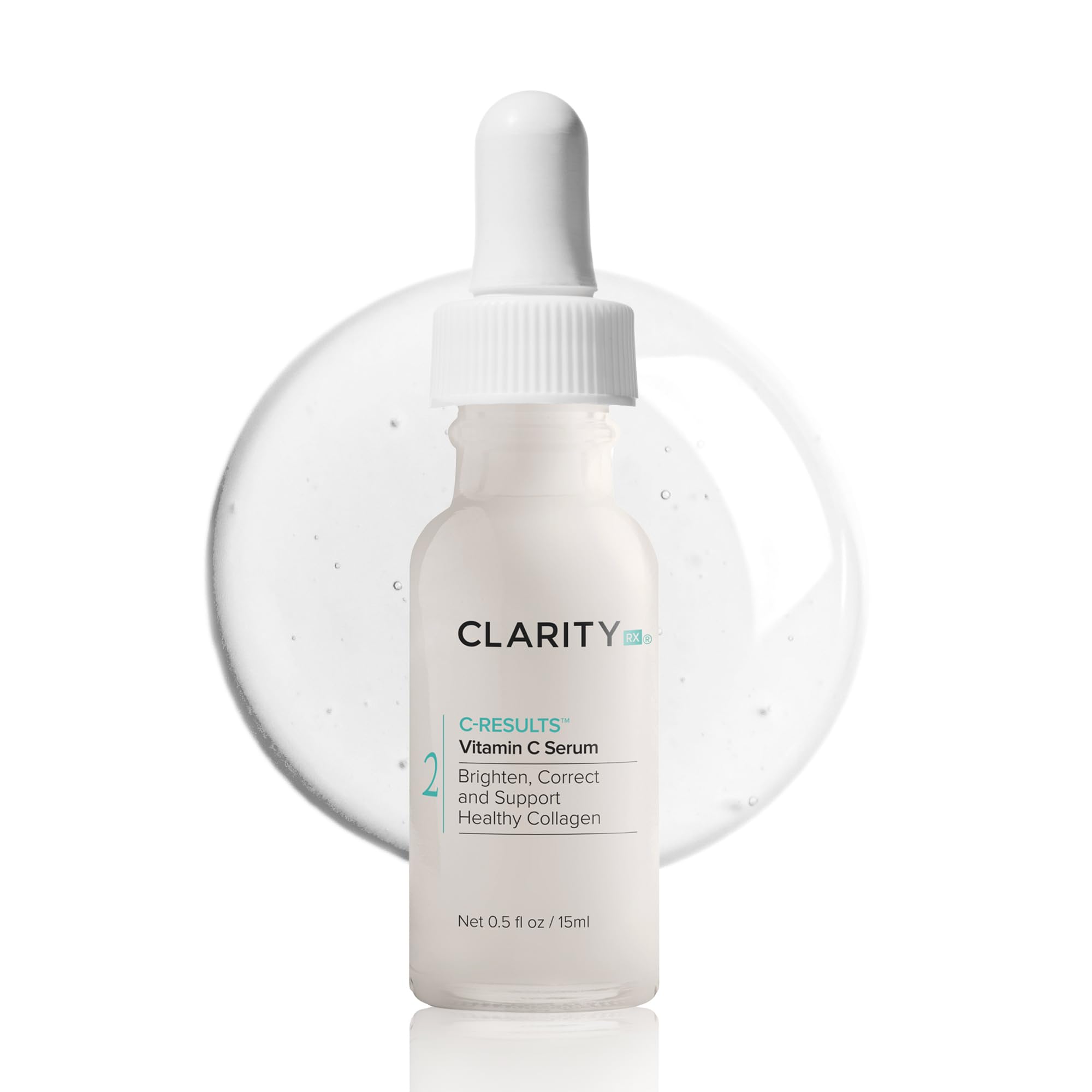ClarityRx C-Results Vitamin C Brightening Face Serum, Natural Plant-Based Anti-Aging Facial Treatment for Dark Spots & Acne Scars