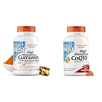 Doctor's BEST DRB-00107 High Absorption Curcumin from Turmeric Root with C3 Complex & BioPerine 500mg & High Absorption CoQ10 with BioPerine, Gluten Free, Naturally Fermented, Heart Health