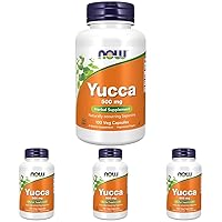 NOW Supplements, Yucca (Yucca spp.) 500 mg, 4:1 Concentrate, Herbal Supplement, 100 Capsules (Pack of 4)