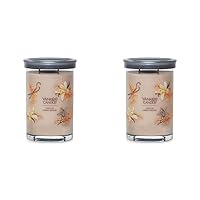 Yankee Candle Vanilla Crème Brûlée Scented, Signature 20oz Large Tumbler 2-Wick Candle, Over 60 Hours of Burn Time (Pack of 2)