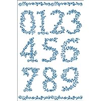 ABC Machine Embroidery Designs Set - Redwork Numbers Machine Embroidery 21 Designs - 10 Numbers in Two Sizes Plus Border - 5