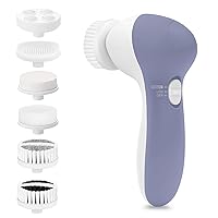 Facial Cleansing Brush Face Scrubber: CLSEVXY Electric Face Spin Cleanser Brushes with 6 Brush Heads for Deep Cleansing, Gentle Exfoliating, Removing Blackhead, Massaging