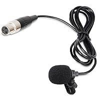 Lavalier Lapel Microphone with Mini XLR Jack, Hand-Free Clip-on Lapel Mic Compatible with Wireless Mic System UHF bodypacks Voice Amplifier