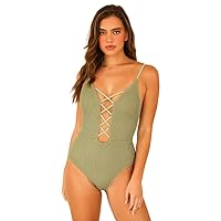 Dippin' Daisy's Bliss One Piece Bathing Suit with Crisscross Style, Swimming Suit for Women with Plunging Neckline