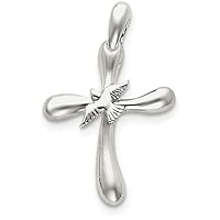 Sterling Silver Dove Cross Pendant Necklace Chain Included