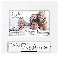 Malden International Designs 4x6 Family FlipIt Expressions White Picture Frame, (3591-46)